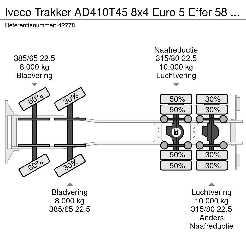 Iveco Trakker AD410T45 8x4 Euro 5 Effer 58 Tonmeter Gruas Todo terreno