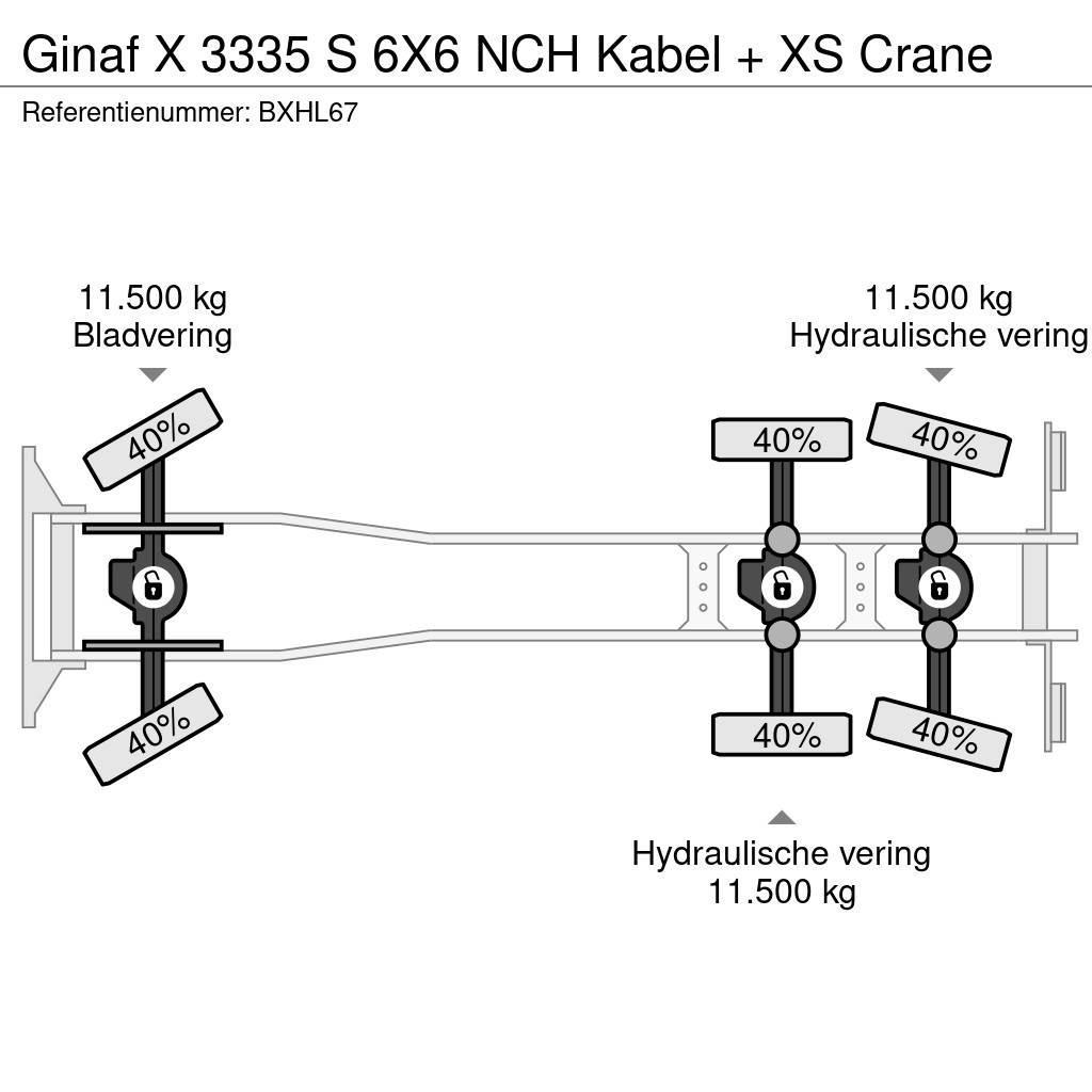 Ginaf X 3335 S 6X6 NCH Kabel + XS Crane Camiões Ampliroll