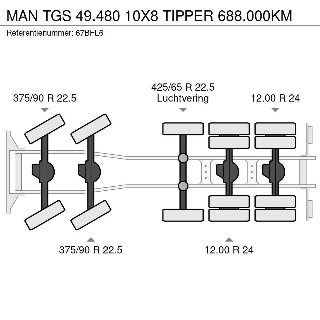 MAN TGS 49.480 10X8 TIPPER 688.000KM Camiões basculantes