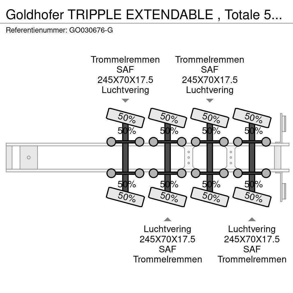 Goldhofer TRIPPLE EXTENDABLE , Totale 51 M 4 AXEL STEERING Semi Reboques Carga Baixa