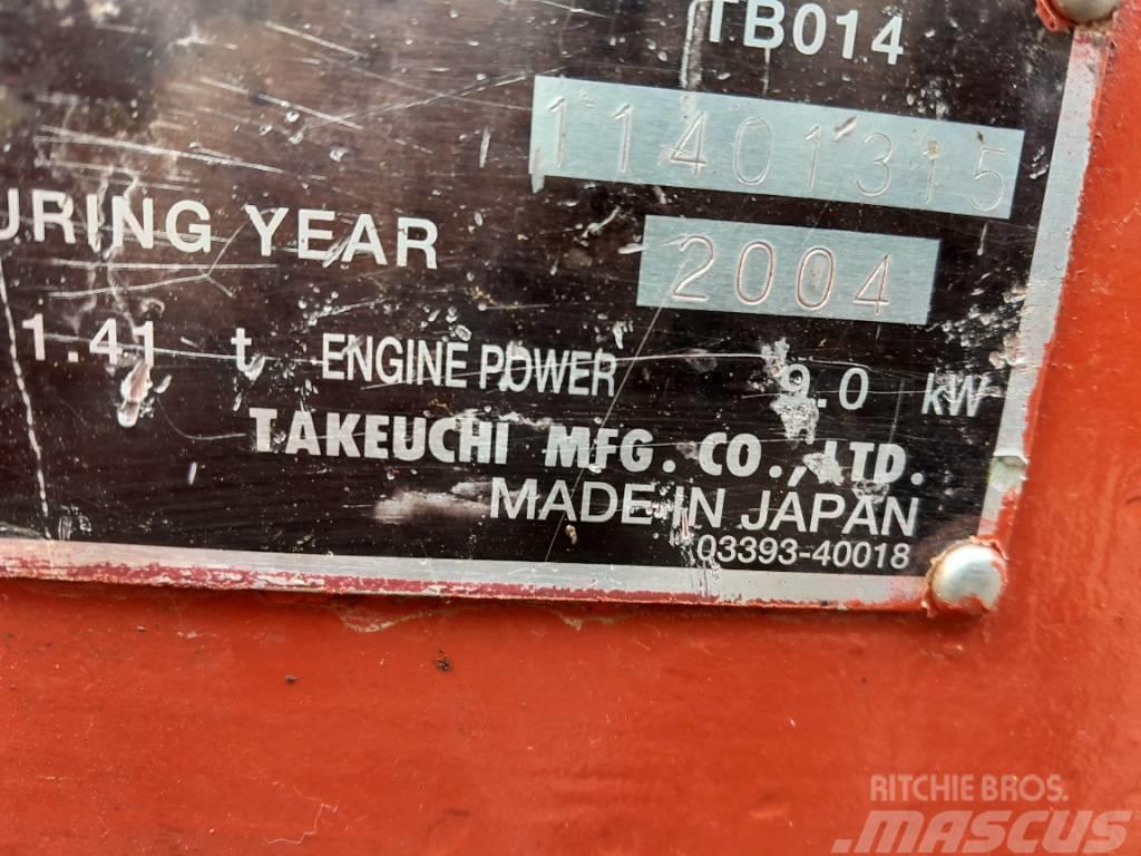 Takeuchi TB014 Mini Escavadoras <7t