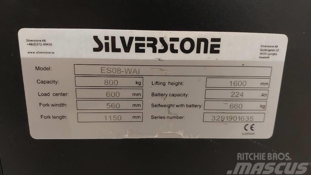 Silverstone ledestabler med initialløft 1,6 m løftehøyde Empilhador para operador externo