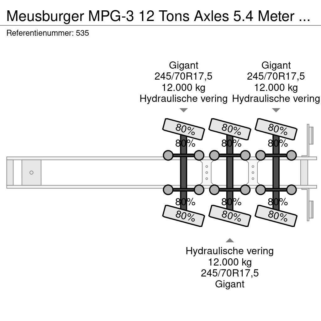 Meusburger MPG-3 12 Tons Axles 5.4 Meter extand. 4 Meter Exte Semi Reboques Carga Baixa