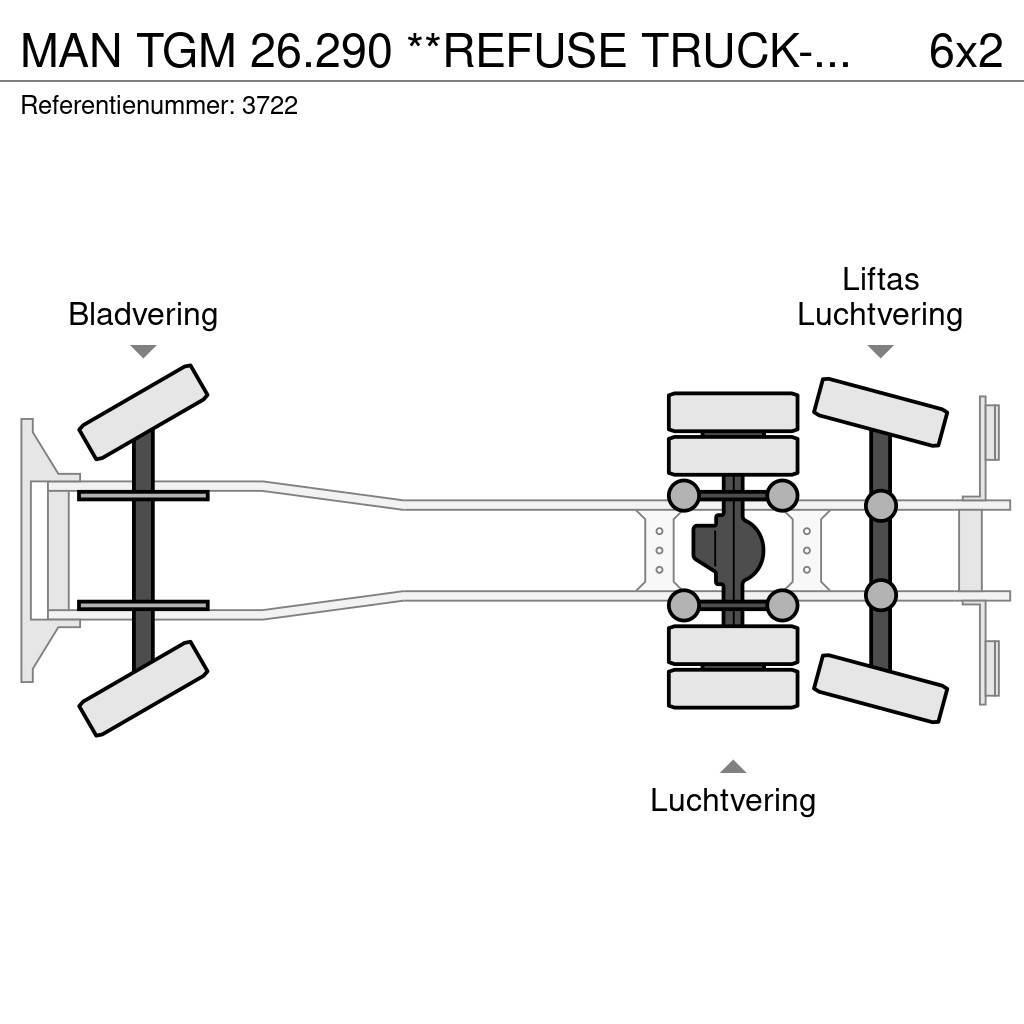 MAN TGM 26.290 **REFUSE TRUCK-BENNE ORDURE-MULLWAGEN** Camiões de lixo