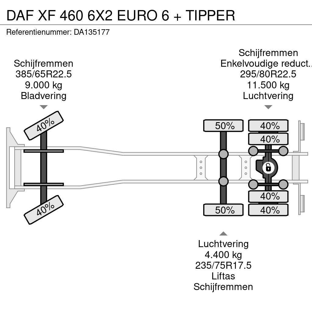 DAF XF 460 6X2 EURO 6 + TIPPER Camiões basculantes