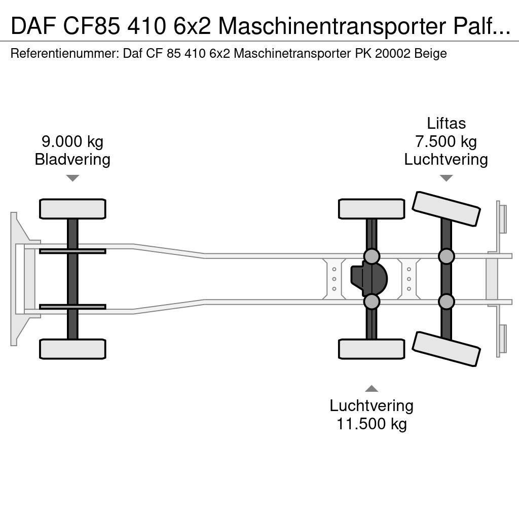DAF CF85 410 6x2 Maschinentransporter Palfinger PK 200 Camiões de Transporte Auto