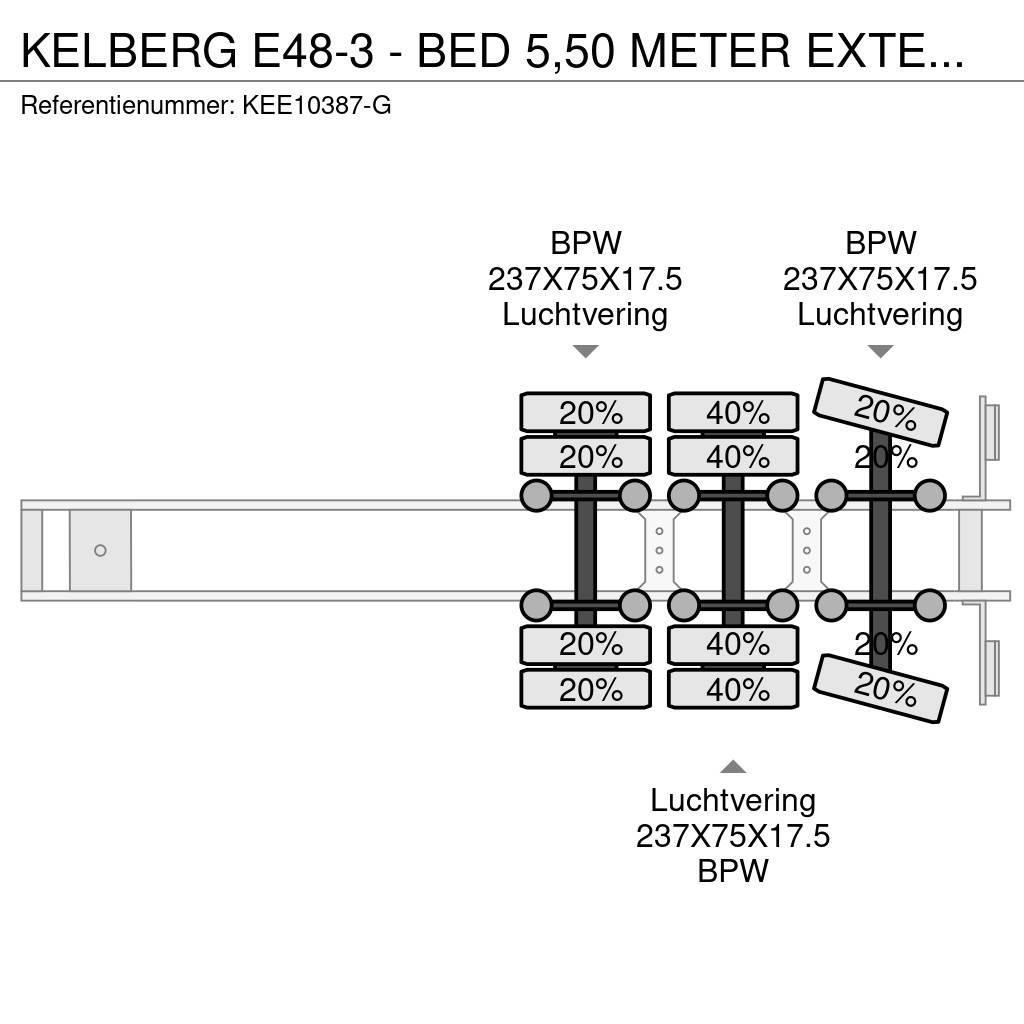 Kel-Berg E48-3 - BED 5,50 METER EXTENDABLE + HYDRAULIC RAMP Semi Reboques Carga Baixa