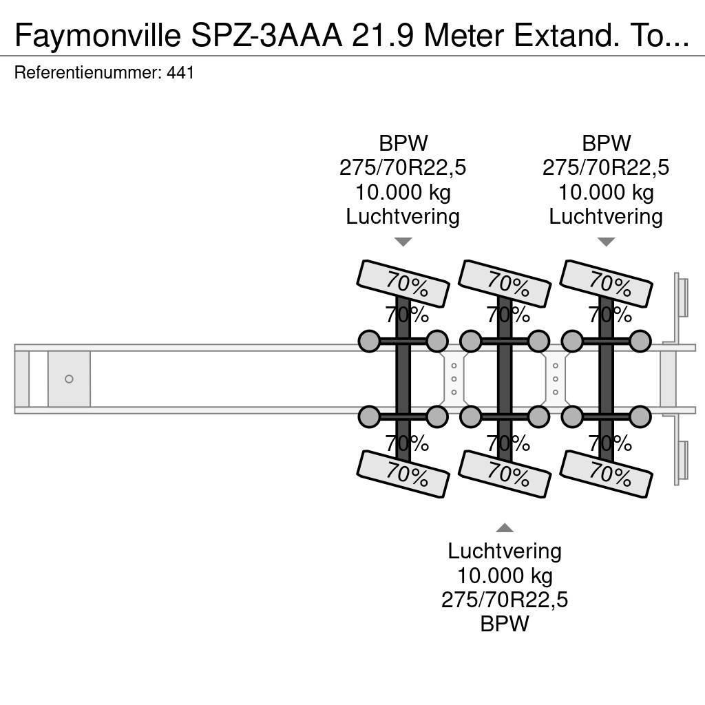 Faymonville SPZ-3AAA 21.9 Meter Extand. Total lenght: 35.5 met Semi Reboques estrado/caixa aberta
