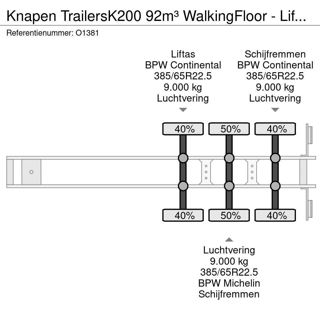 Knapen Trailers K200 92m³ WalkingFloor - LiftAs - Schijfr Semi-reboques pisos móveis