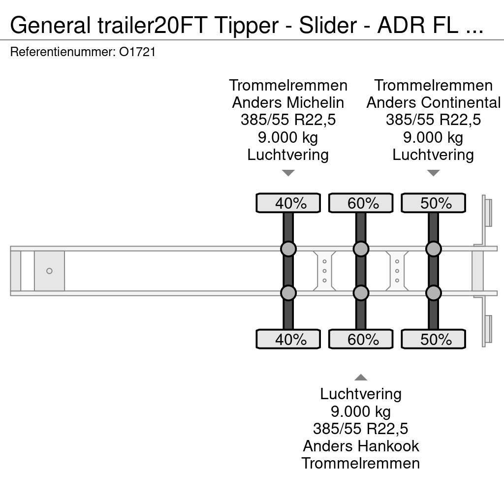 General Trailer 20FT Tipper - Slider - ADR FL OX AT - ElectricHydr Semi Reboques Porta Contentores