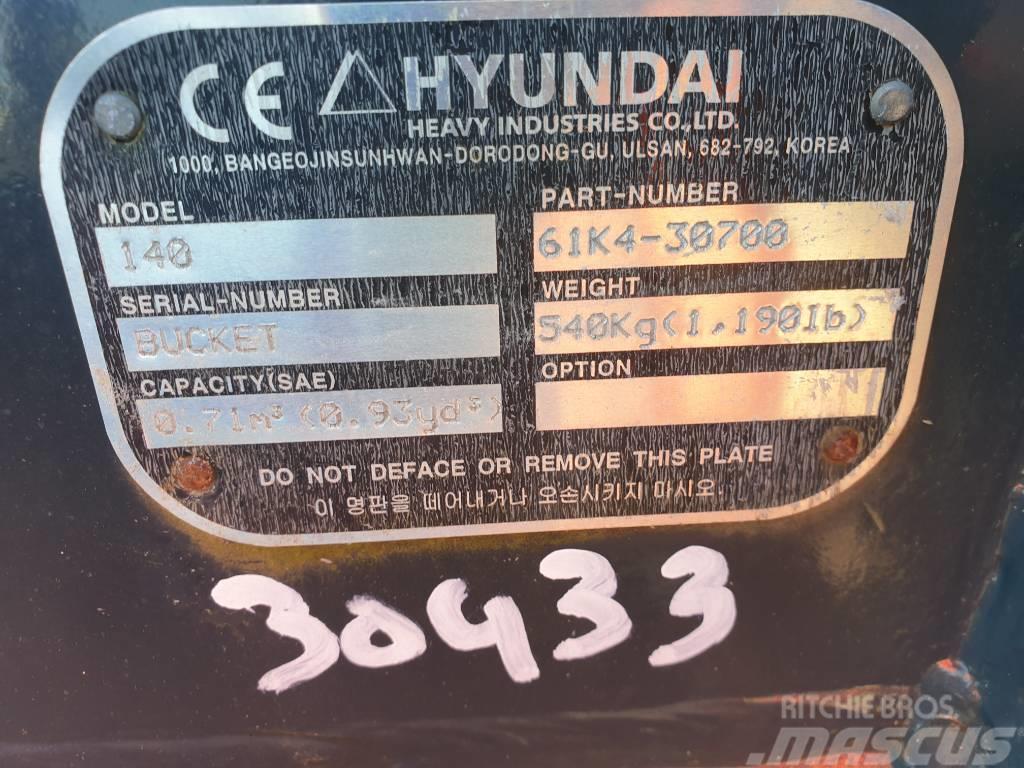 Hyundai Excavator Bucket, 61K4-30700, 140 Baldes