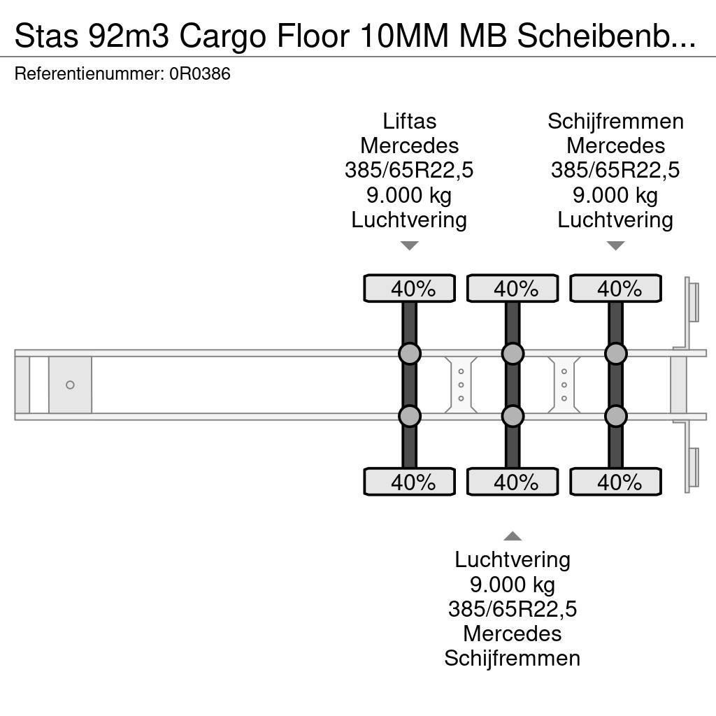 Stas 92m3 Cargo Floor 10MM MB Scheibenbremsen Liftachse Semi-reboques pisos móveis