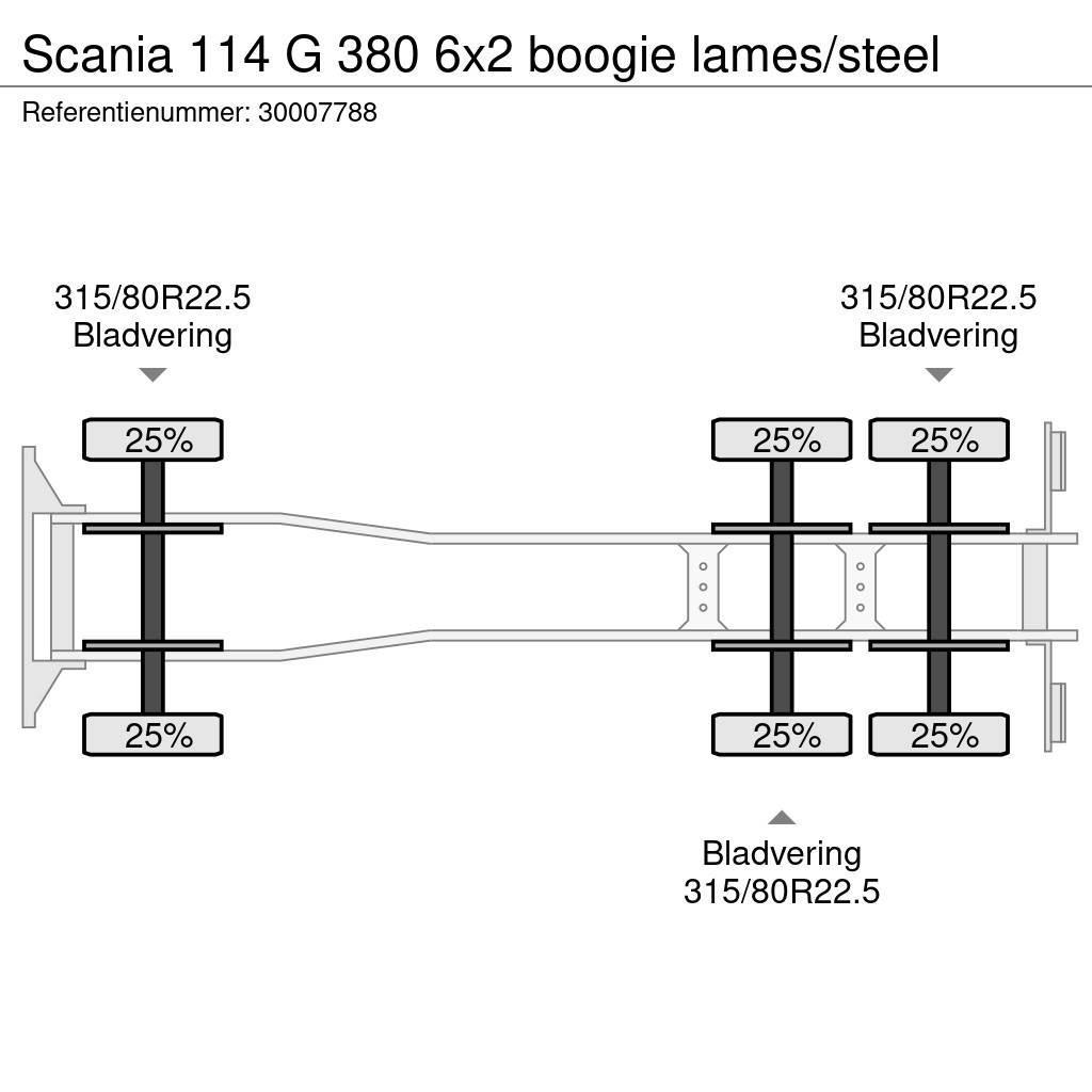 Scania 114 G 380 6x2 boogie lames/steel Camiões de chassis e cabine