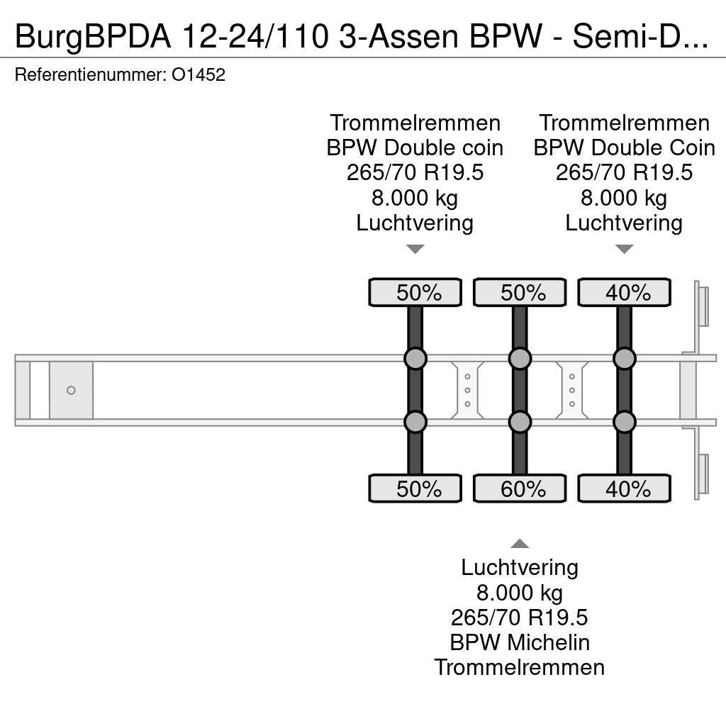 Burg BPDA 12-24/110 3-Assen BPW - Semi-Dieplader - Trom Semi Reboques Carga Baixa