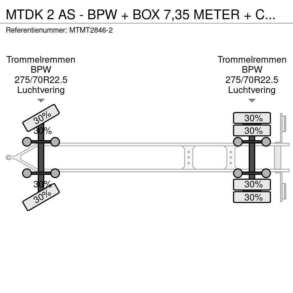  MTDK 2 AS - BPW + BOX 7,35 METER + CARGOLIFT ZEPRO Reboques de caixa fechada