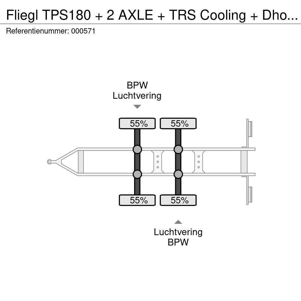 Fliegl TPS180 + 2 AXLE + TRS Cooling + Dhollandia Lift Reboques caixa de temperatura controlada