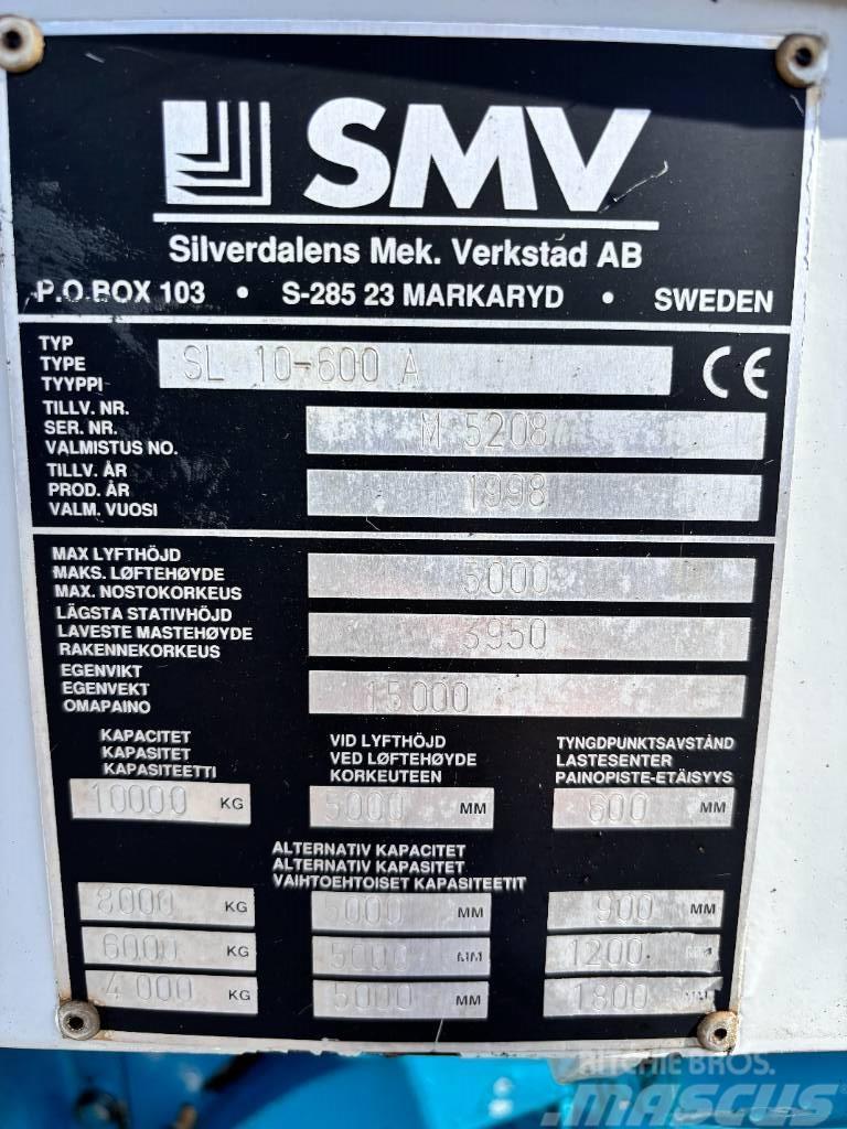 SMV SL 10-600 A + extra counterweight 12t. capacity Empilhadores Diesel