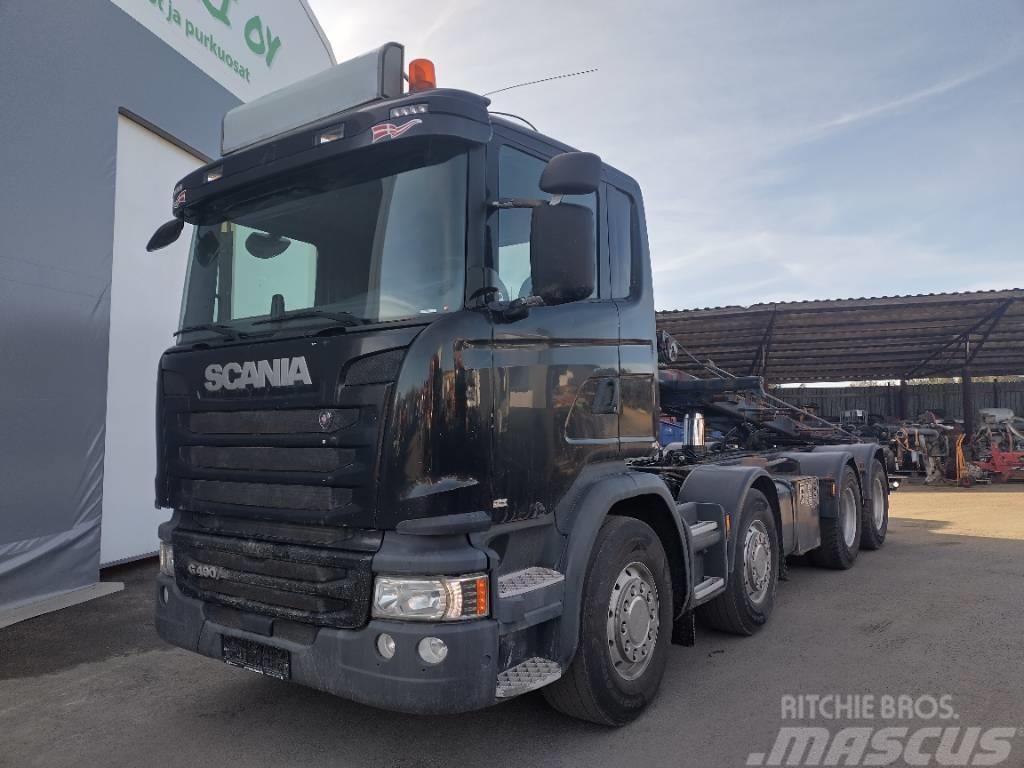Scania R490 8x4 vaijerilaite,Euro6 Camiões caixa desmontável com elevador de cabo