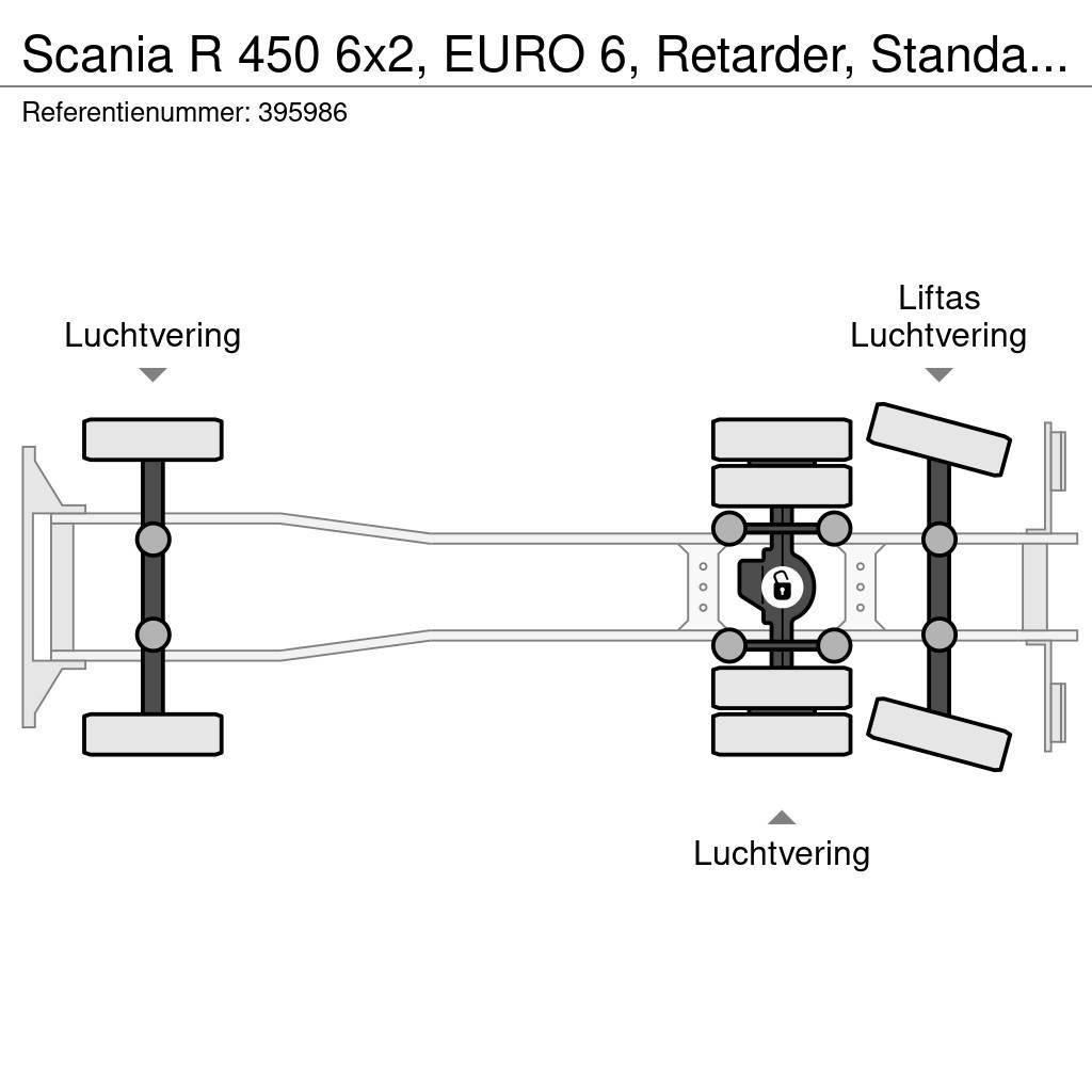 Scania R 450 6x2, EURO 6, Retarder, Standairco, Combi Camiões caixa cortinas laterais