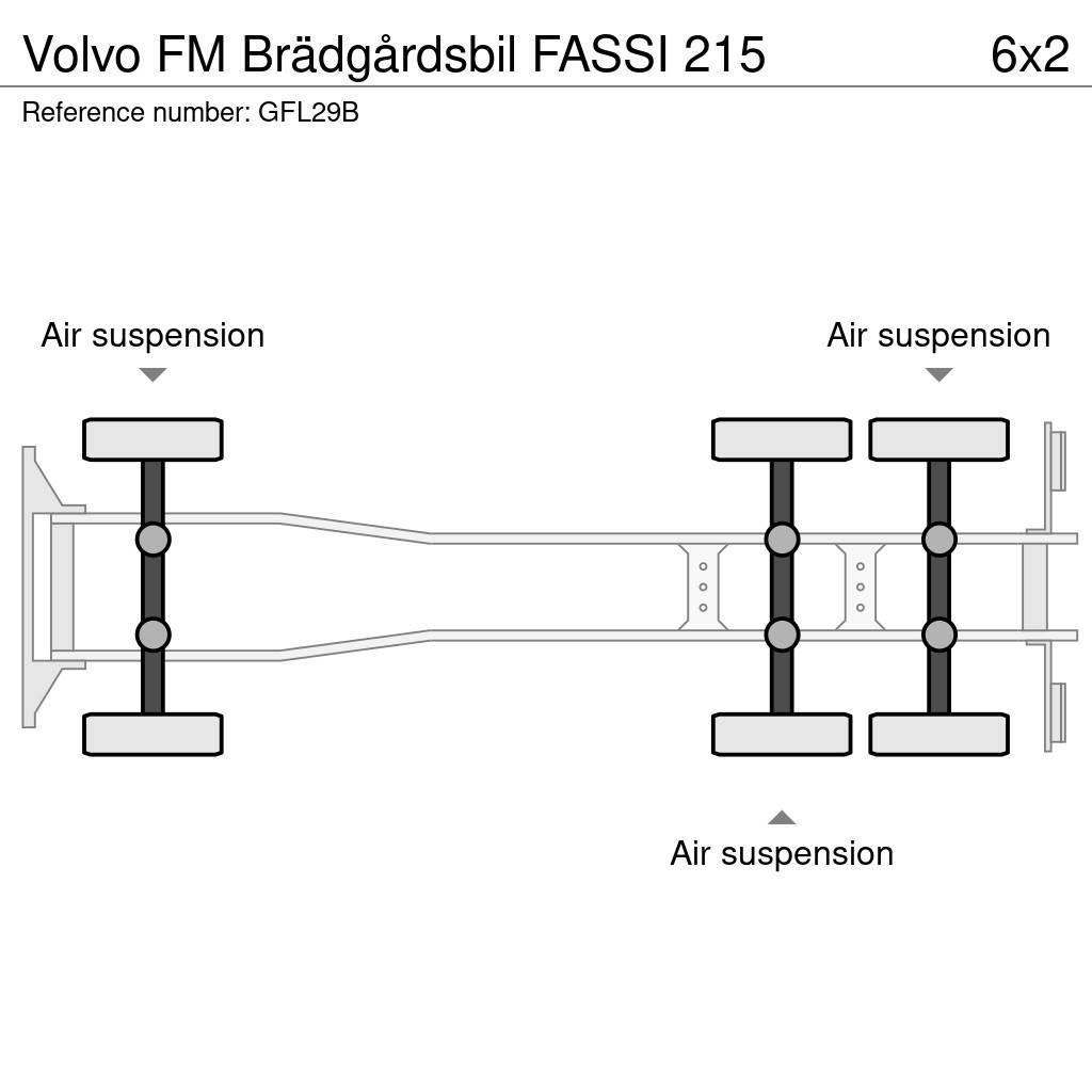 Volvo FM Brädgårdsbil FASSI 215 Camiões estrado/caixa aberta