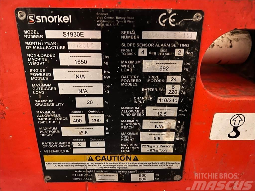 Snorkel S1930E / Saxlift Elevadores de tesoura