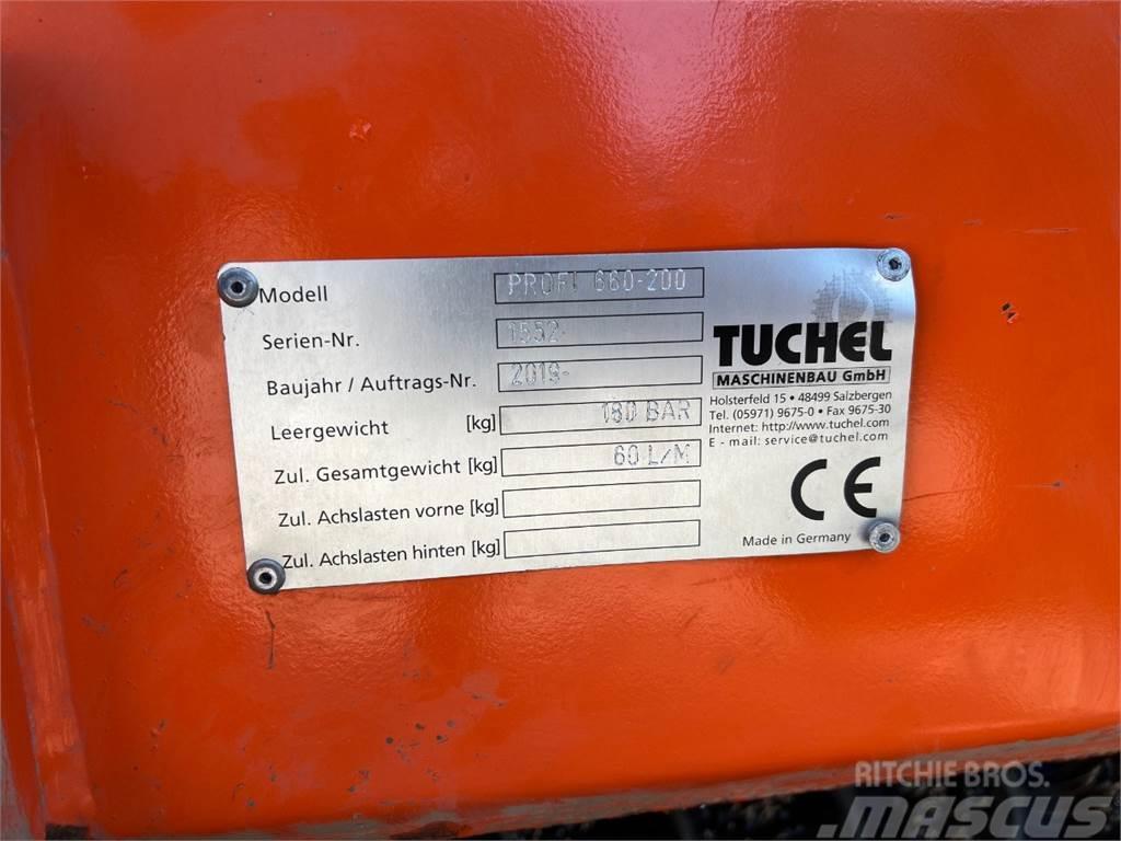 Tuchel Profi 660 kost - 200 cm. bred / Opsamler - kasse - Pás carregadoras de rodas