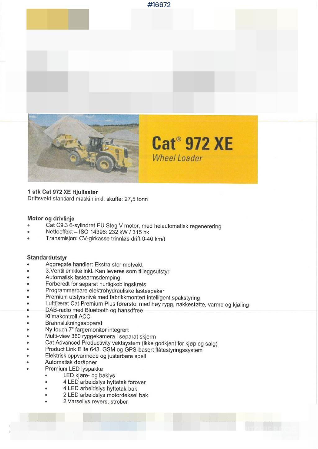 CAT 972 XE-GR. Brand new! Pás carregadoras de rodas