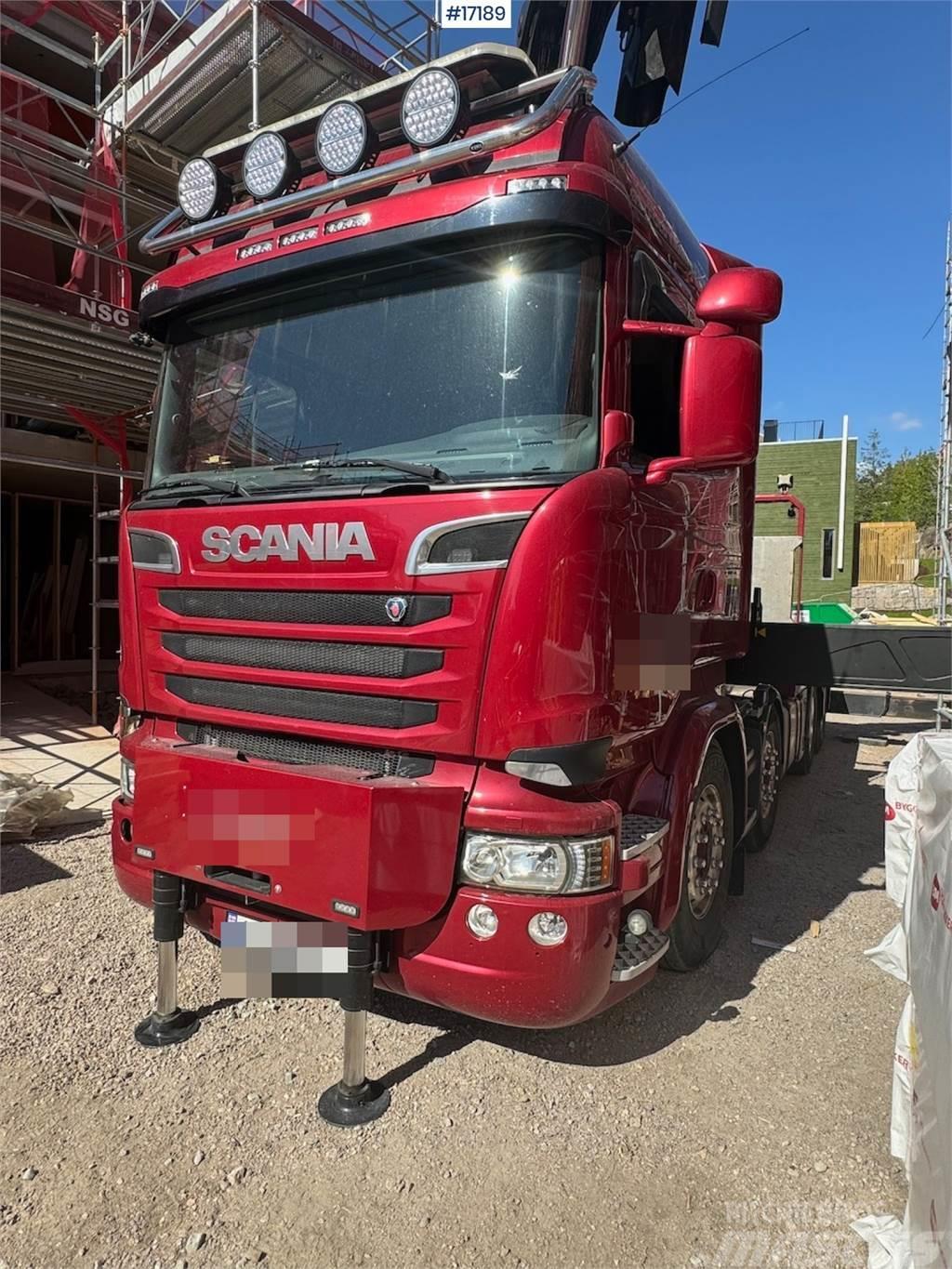 Scania R520 combi truck w/ 92 t/m Palfinger crane. Jib an Camiões grua