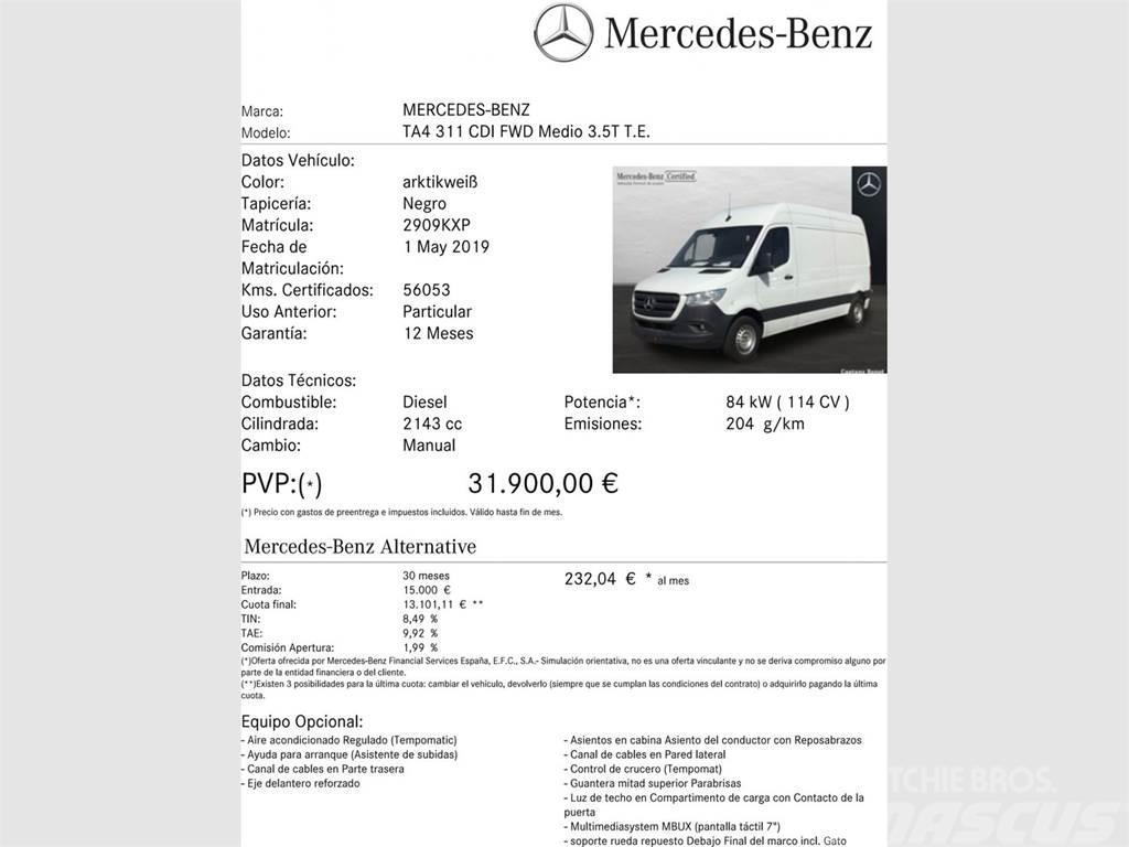 Mercedes-Benz Sprinter 311 CDI MEDIO 3.5T T. ALTO Carrinhas de caixa fechada