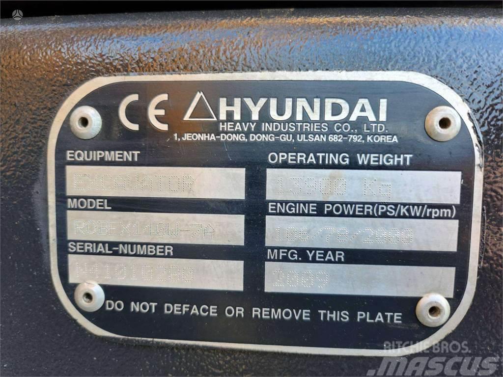 Hyundai Robex 140W-7A ROTOTILTAS + KAU Escavadoras de rastos
