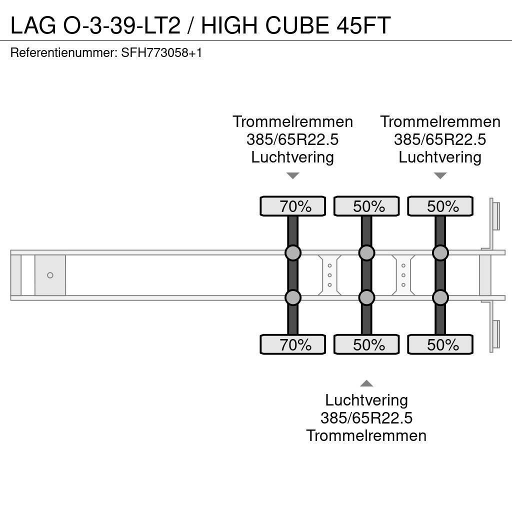 LAG O-3-39-LT2 / HIGH CUBE 45FT Semi Reboques Porta Contentores
