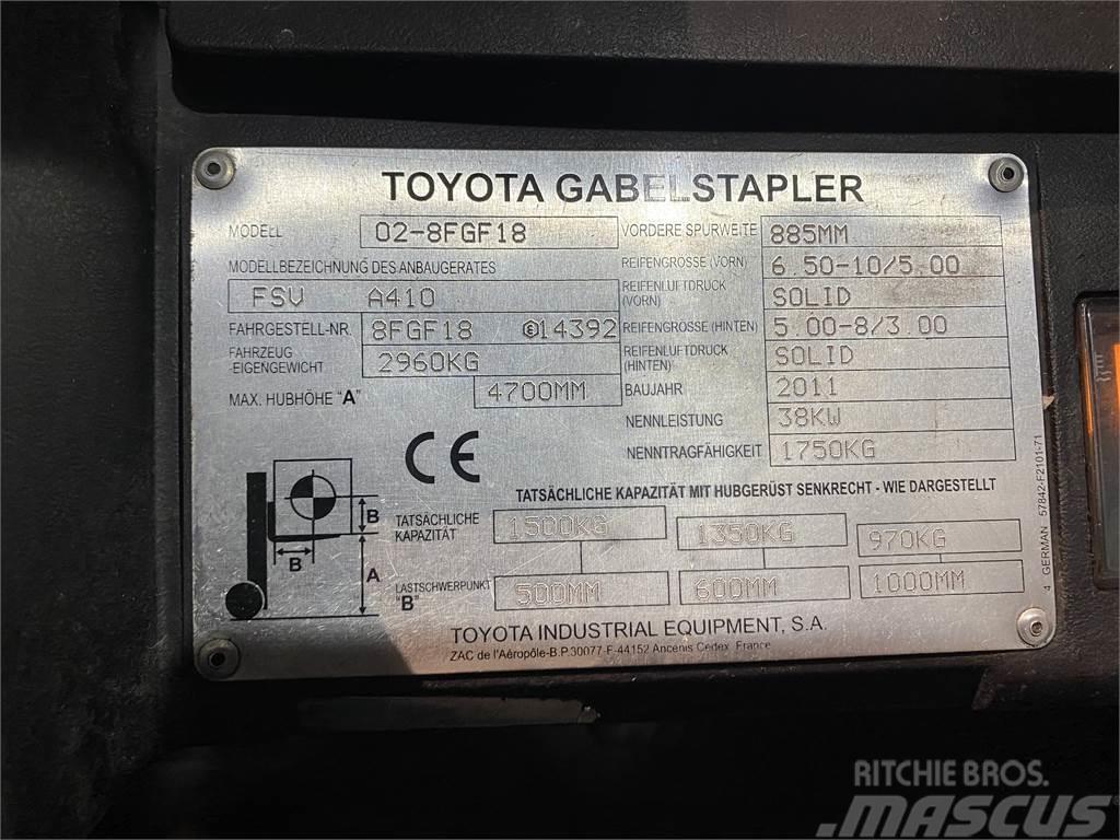 Toyota 02-8FGF18 Empilhadores a gás
