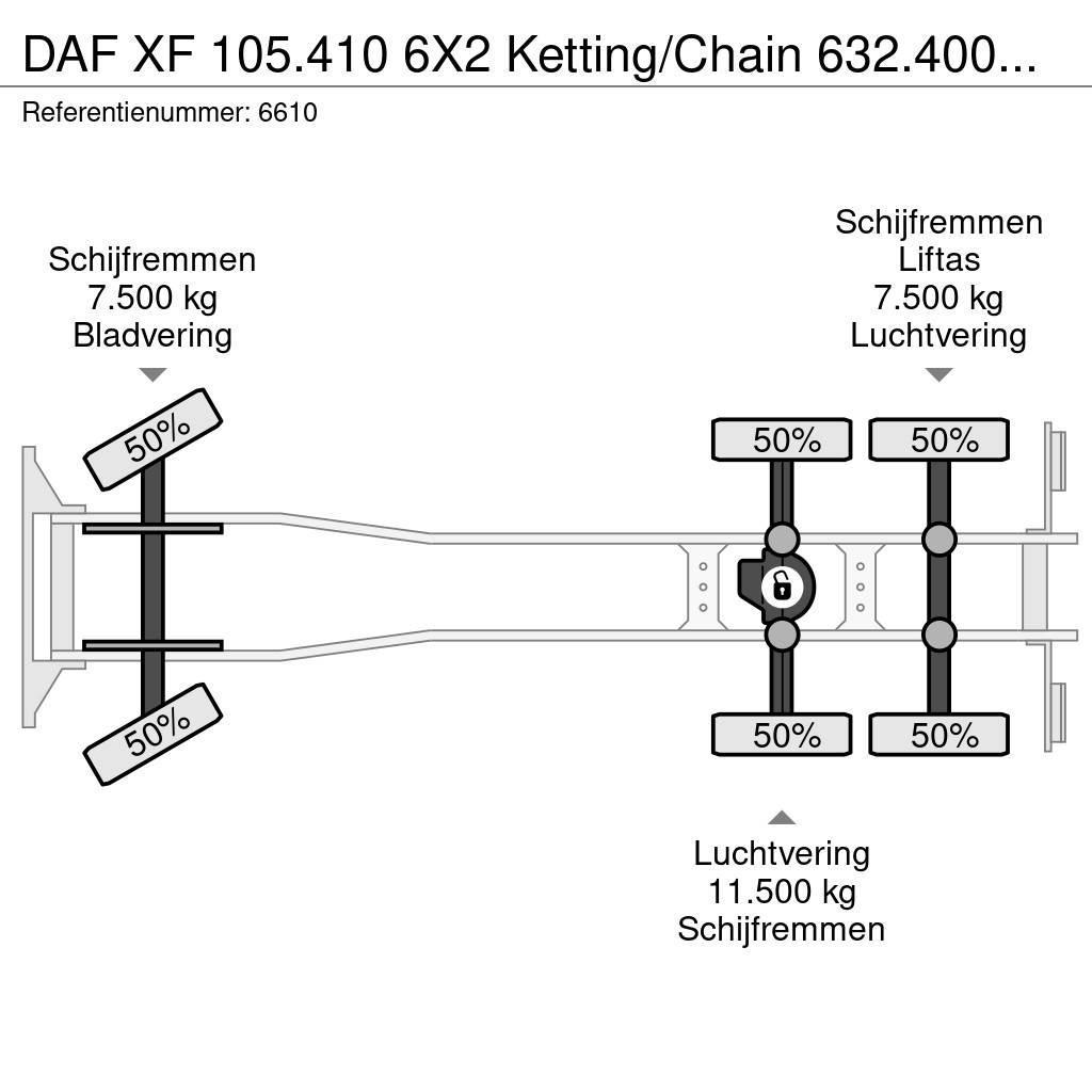DAF XF 105.410 6X2 Ketting/Chain 632.400KM NL Truck Camiões Ampliroll
