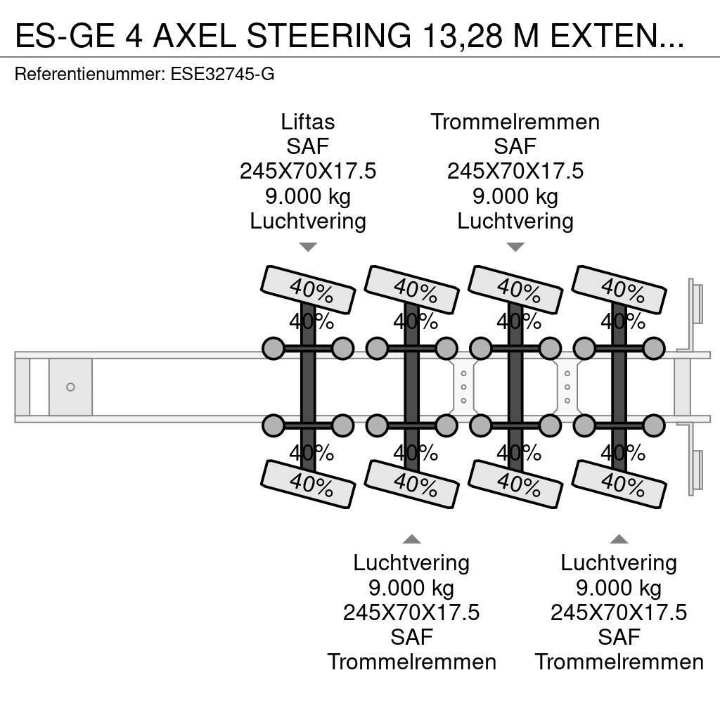 Es-ge 4 AXEL STEERING 13,28 M EXTENDABLE Semi Reboques Carga Baixa