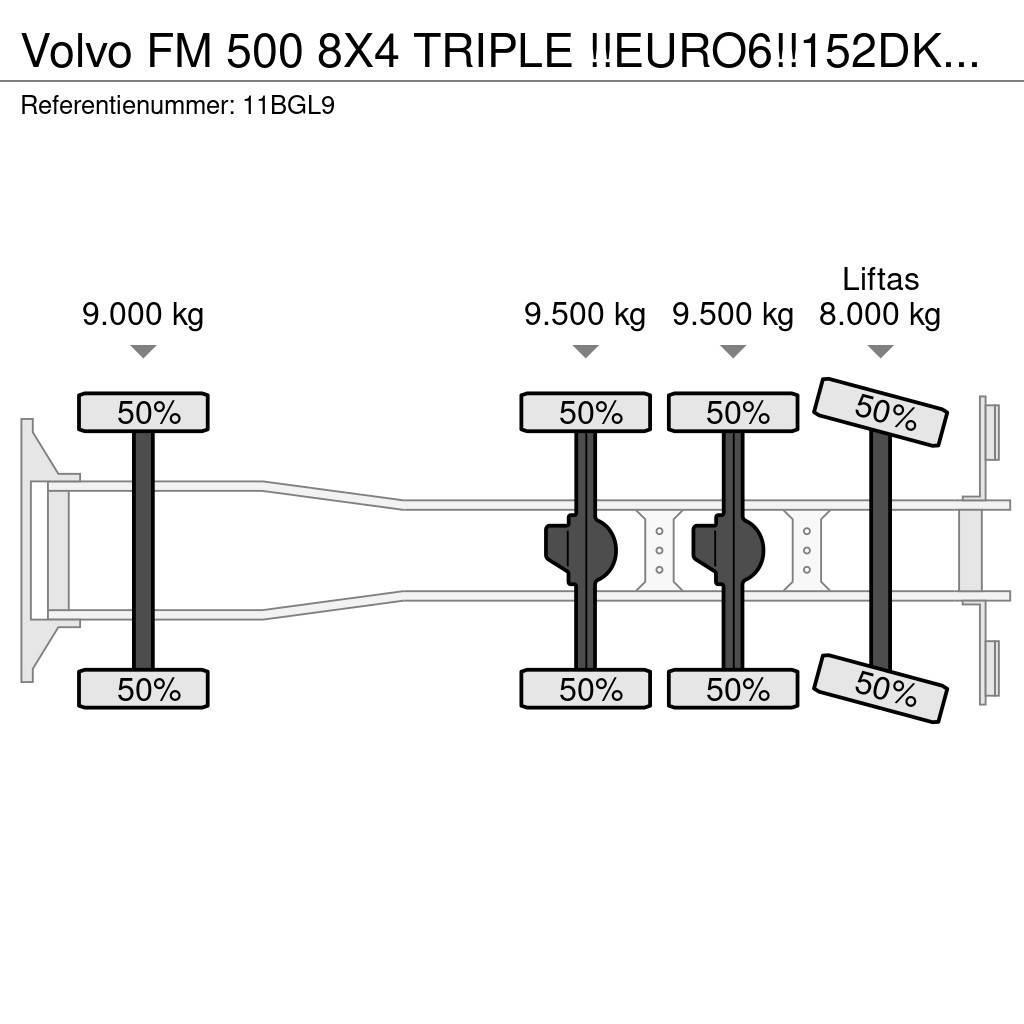Volvo FM 500 8X4 TRIPLE !!EURO6!!152DKM!!! 50TM/JIB/LIER Gruas Todo terreno