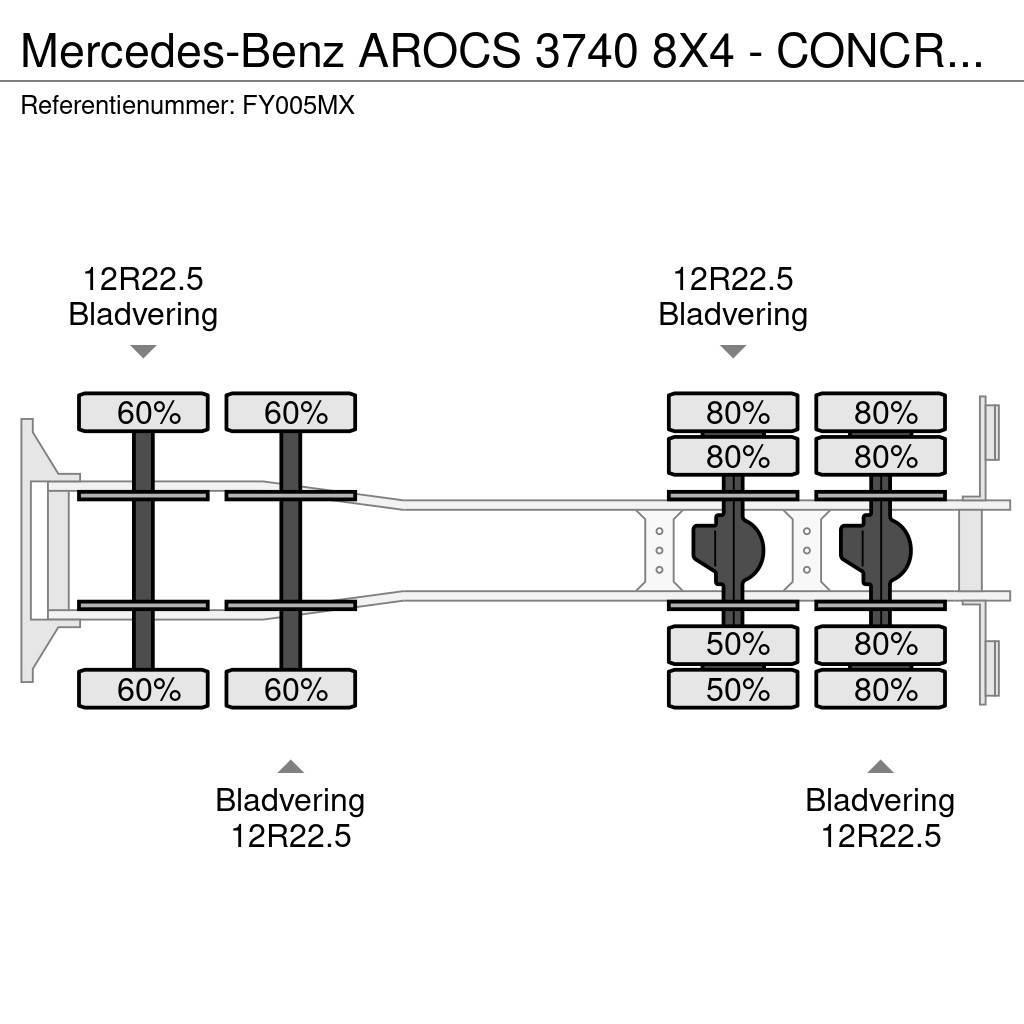 Mercedes-Benz AROCS 3740 8X4 - CONCRETE MIXER 9 M3 EKIPMAN Camiões de betão