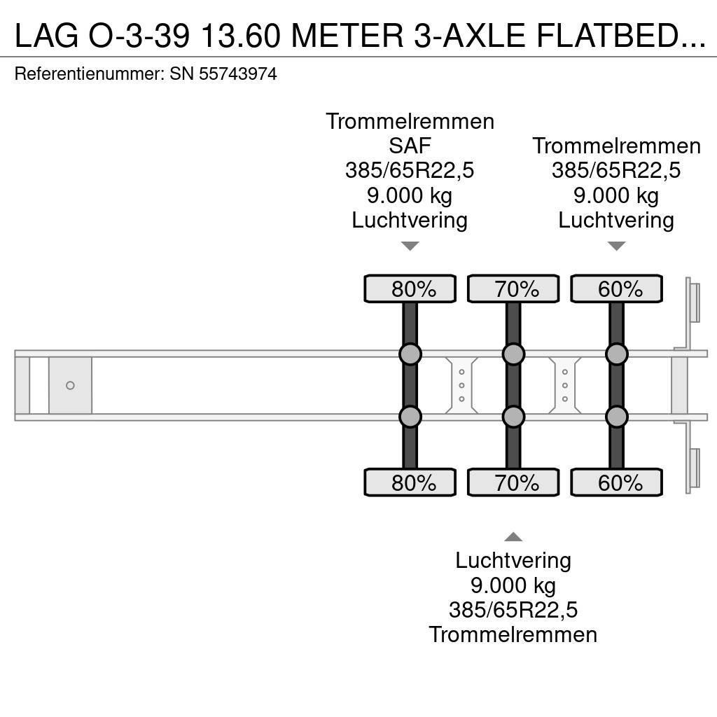 LAG O-3-39 13.60 METER 3-AXLE FLATBED (DRUM BRAKES / A Semi Reboques estrado/caixa aberta