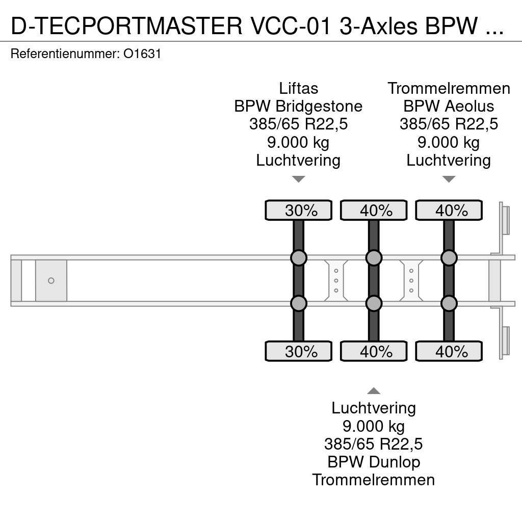 D-tec PORTMASTER VCC-01 3-Axles BPW - Drumbrakes - Lift- Semi Reboques Porta Contentores
