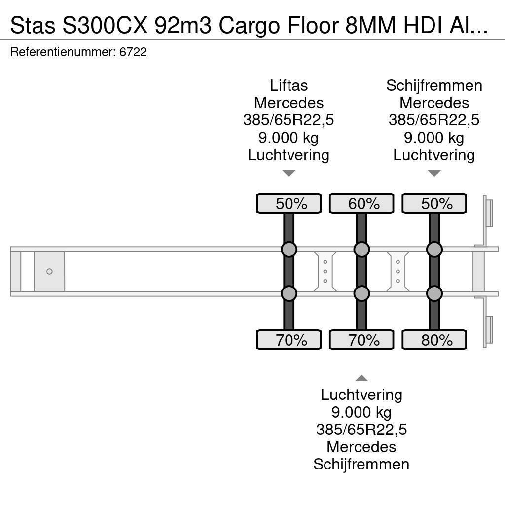 Stas S300CX 92m3 Cargo Floor 8MM HDI Alcoa's Liftachse Semi-reboques pisos móveis