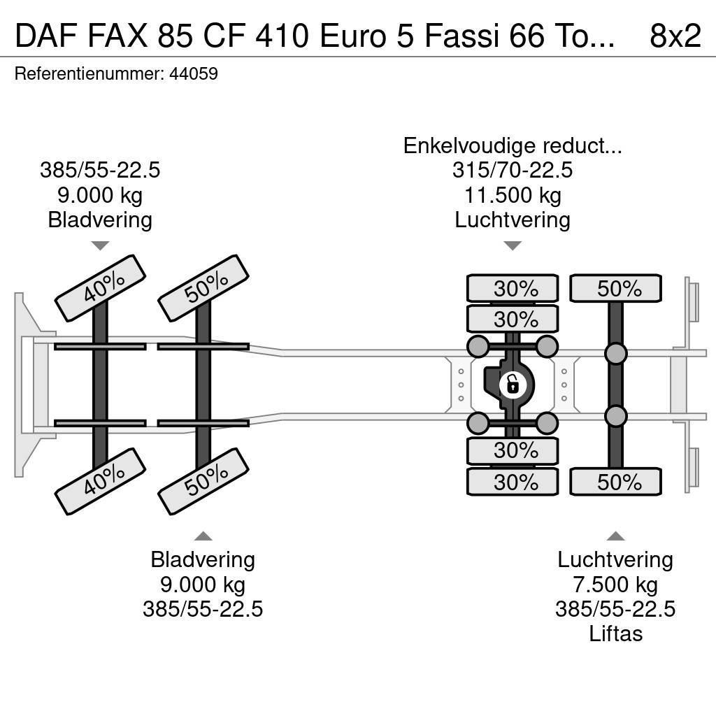 DAF FAX 85 CF 410 Euro 5 Fassi 66 Tonmeter laadkraan Gruas Todo terreno