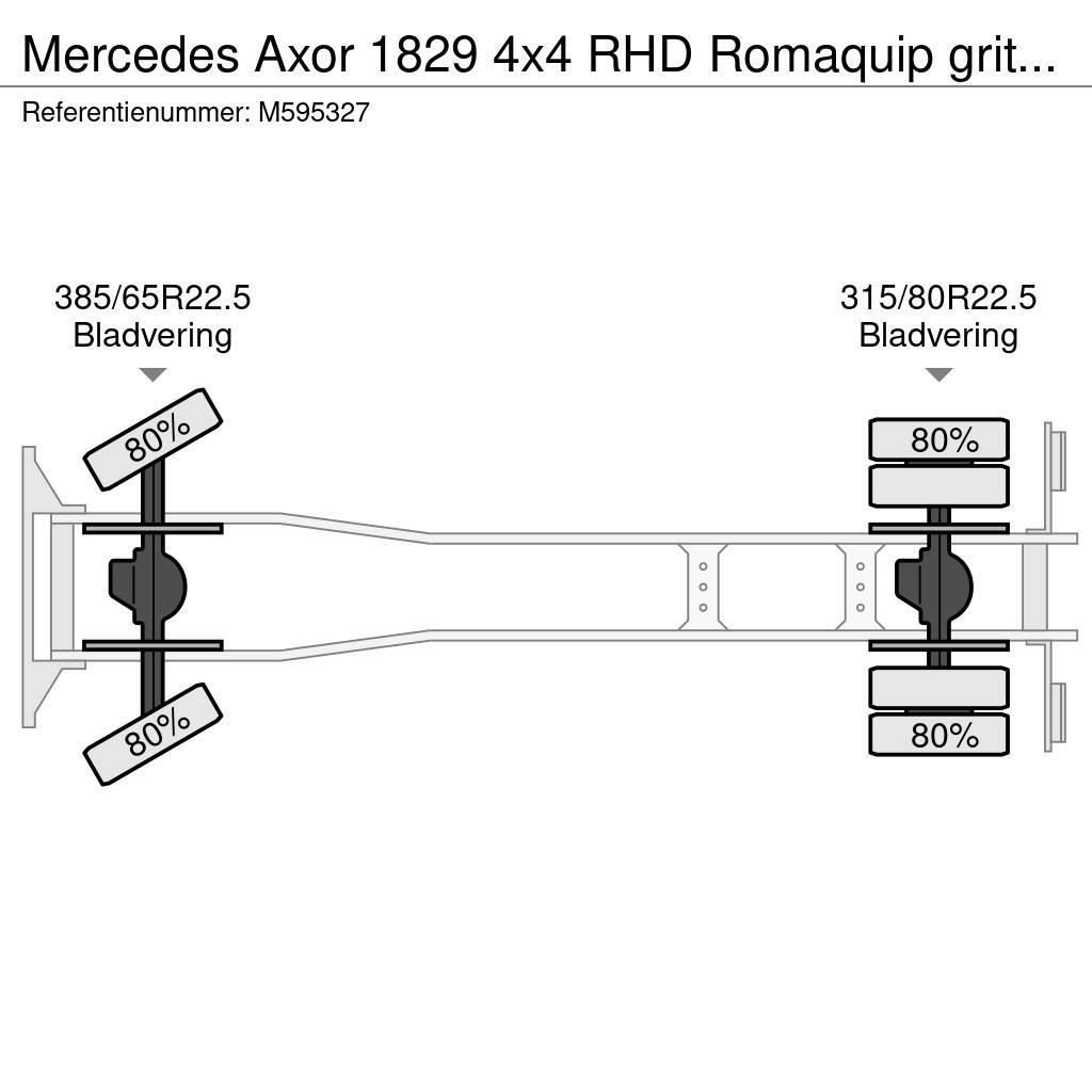 Mercedes-Benz Axor 1829 4x4 RHD Romaquip gritter / salt spreader Camiões Aspiradores Combi