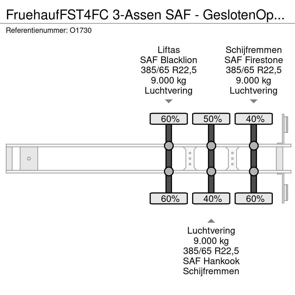 Fruehauf FST4FC 3-Assen SAF - GeslotenOpbouw + Laadklep 200 Semi-Reboques Caixa Fechada