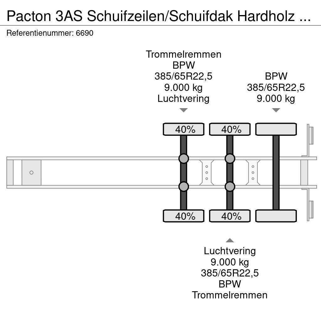 Pacton 3AS Schuifzeilen/Schuifdak Hardholz boden Semi Reboques Cortinas Laterais