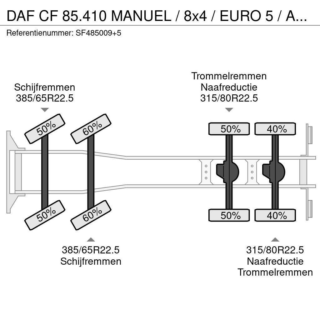 DAF CF 85.410 MANUEL / 8x4 / EURO 5 / AIRCO / GROS PON Camiões basculantes