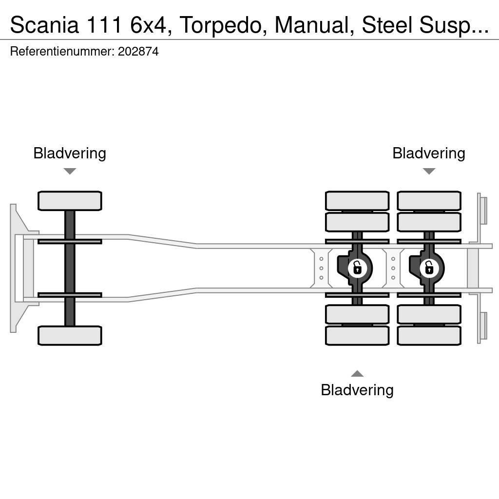 Scania 111 6x4, Torpedo, Manual, Steel Suspension Camiões basculantes