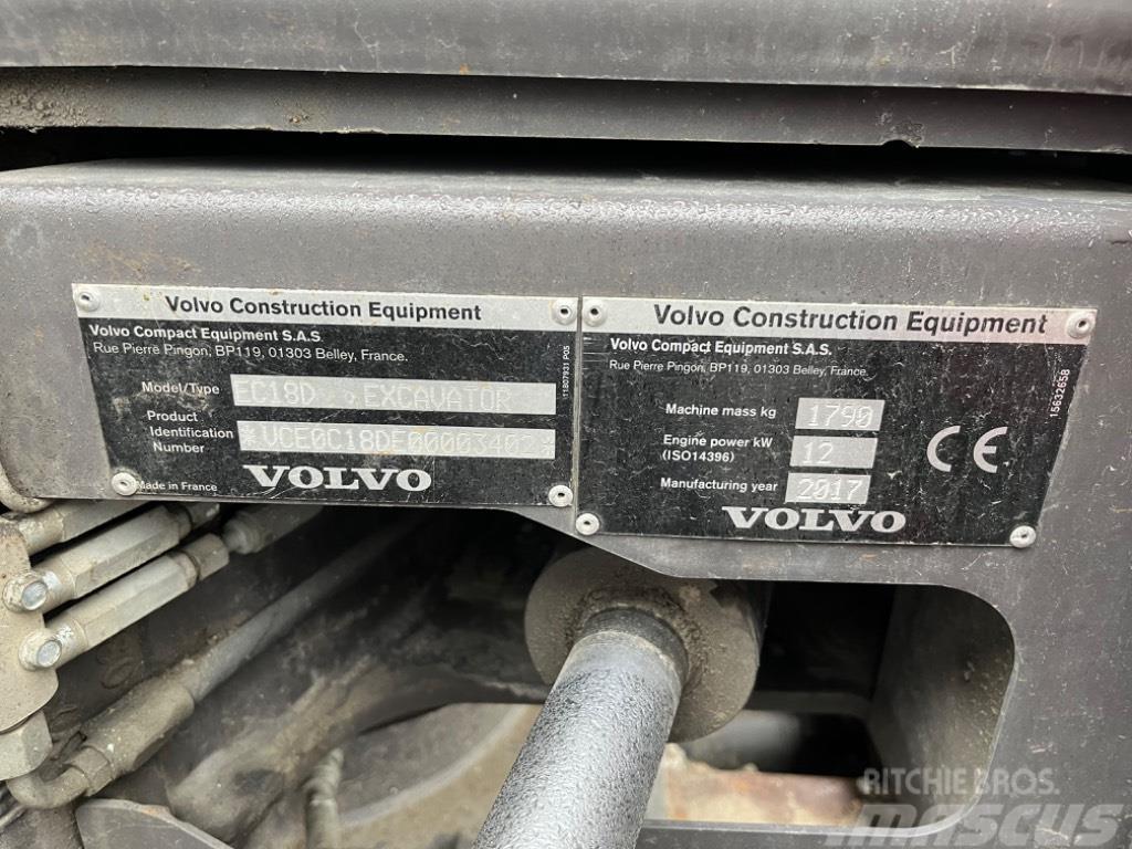 Volvo ECR 18 D Mini Escavadoras <7t