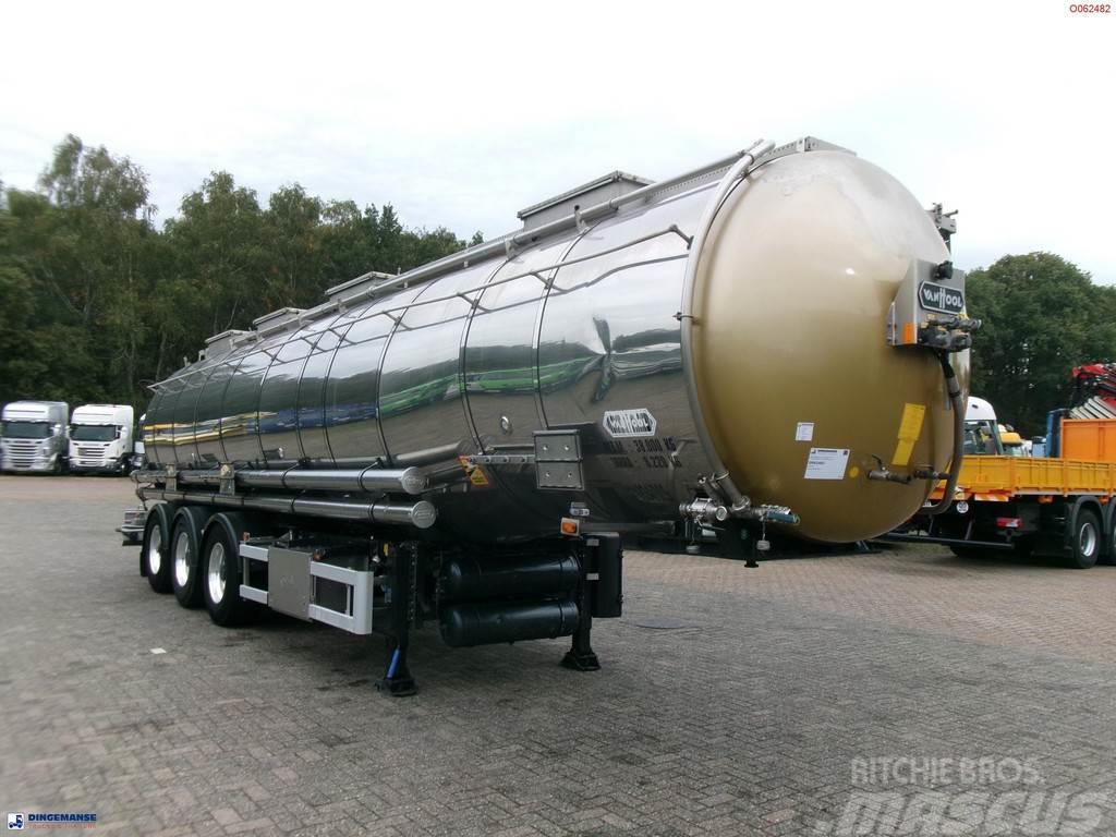 Van Hool Chemical tank inox 33 m3 / 3 comp / ADR 30-03-2024 Semi Reboques Cisterna