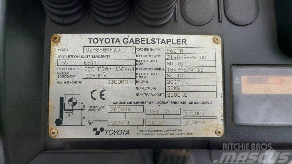 Toyota 8FGKF20 // SS // 1.404 Std. Empilhadores a gás