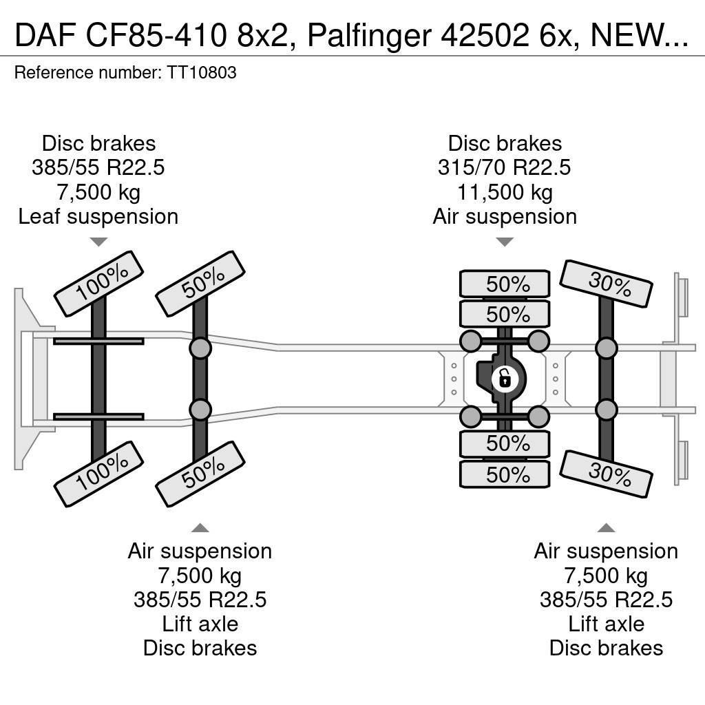 DAF CF85-410 8x2, Palfinger 42502 6x, NEW Engine Gruas Todo terreno