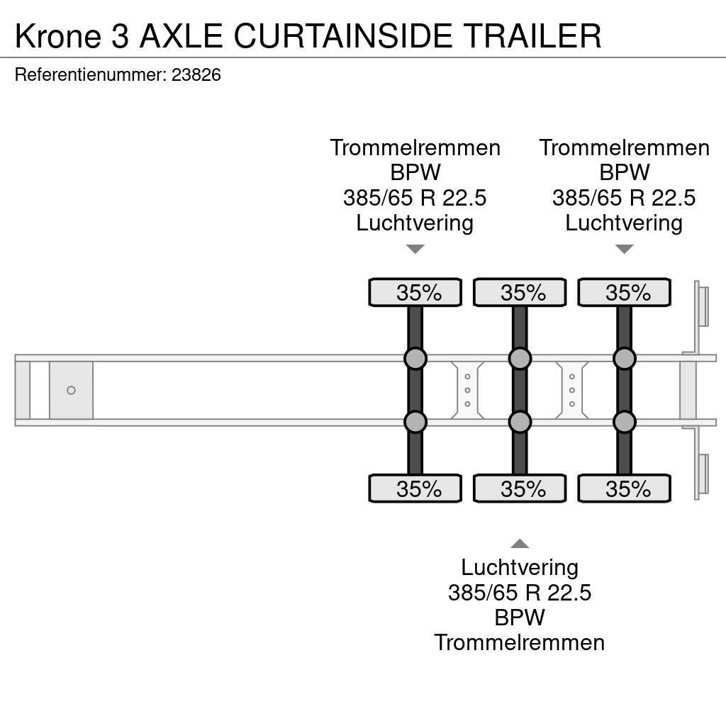 Krone 3 AXLE CURTAINSIDE TRAILER Semi Reboques Cortinas Laterais